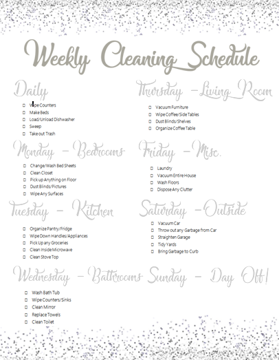 30 Minutes Sparkle Cleaning Schedule